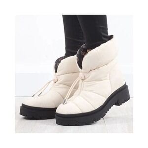Guess Leeda Women's Comfortable Padded Winter White Ivory Ankle Boots Size 7